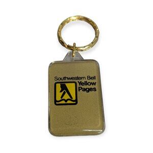 Vintage 1990s Acrylic Southwestern Bell Yellow Pages Keychain